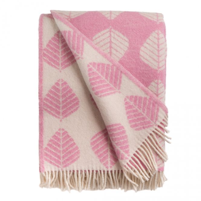 Hovedbilde Ullpledd LØV - pink