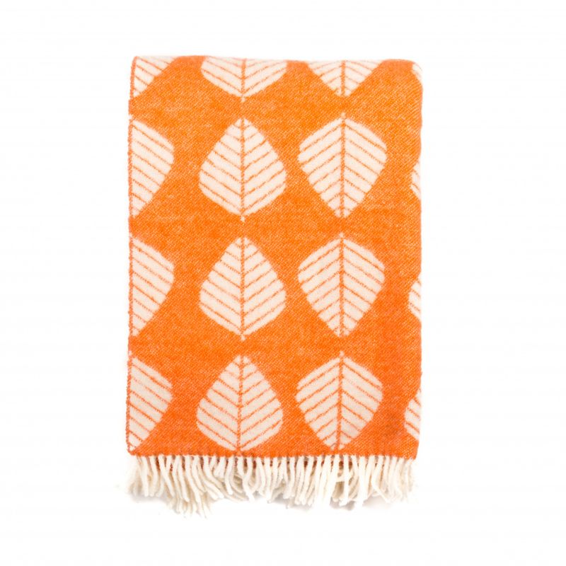 Ullpledd LØV - orange