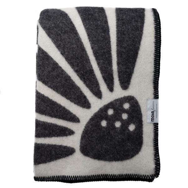 Ullpledd SOMMER sort/hvit