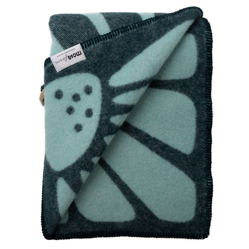 Ullpledd SOMMER petrol/mint
